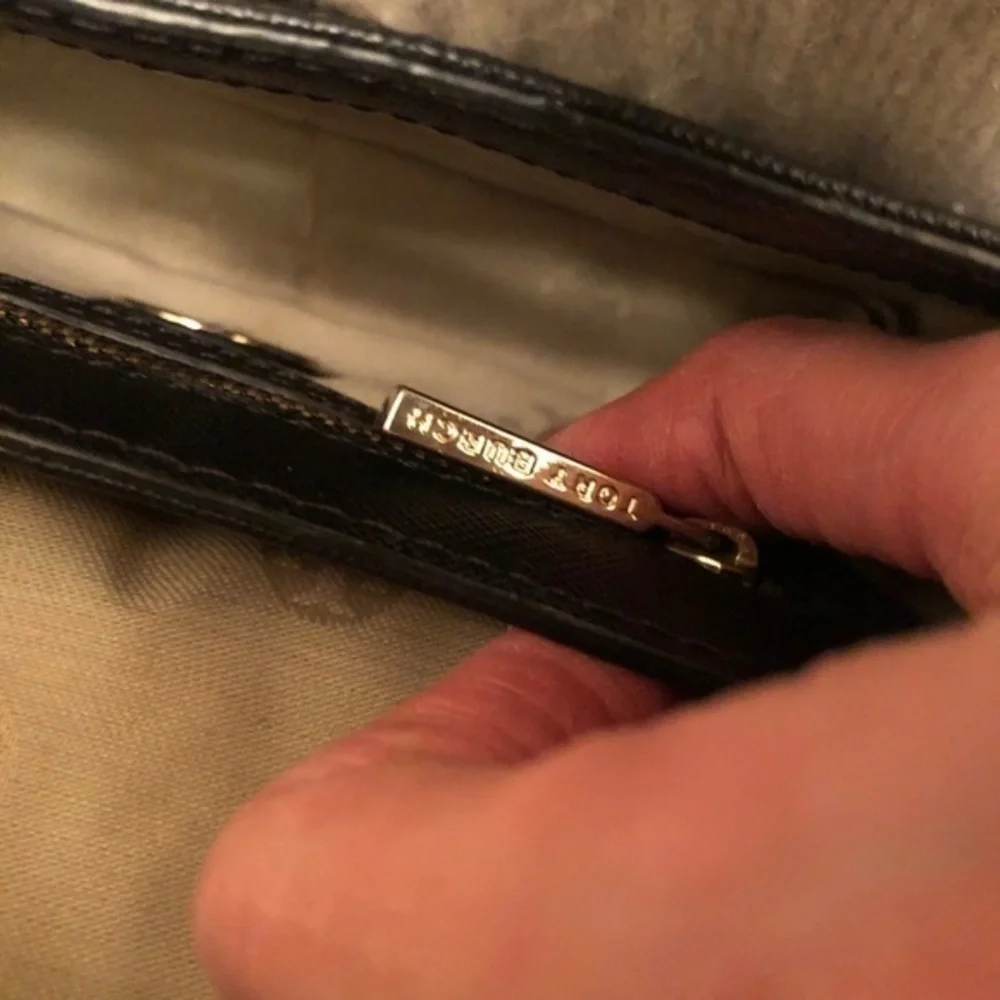 Tory Burch black saffiano leather crossbody bag